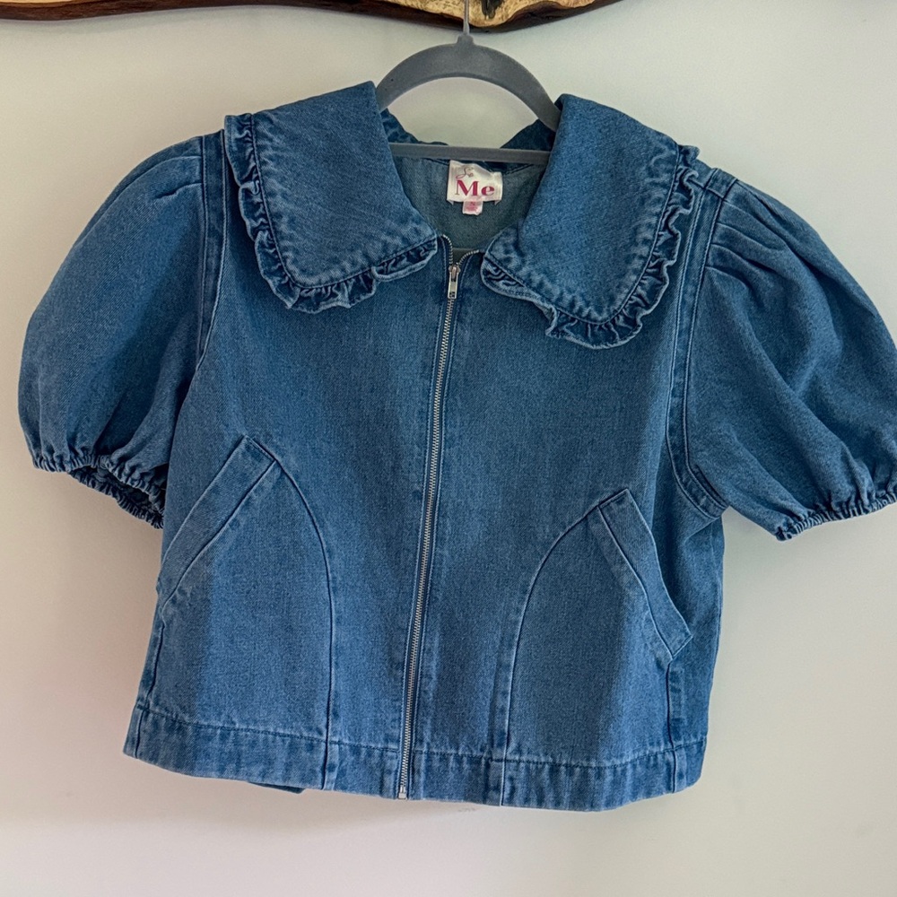So Me Blue Ruffled Jean Jacket